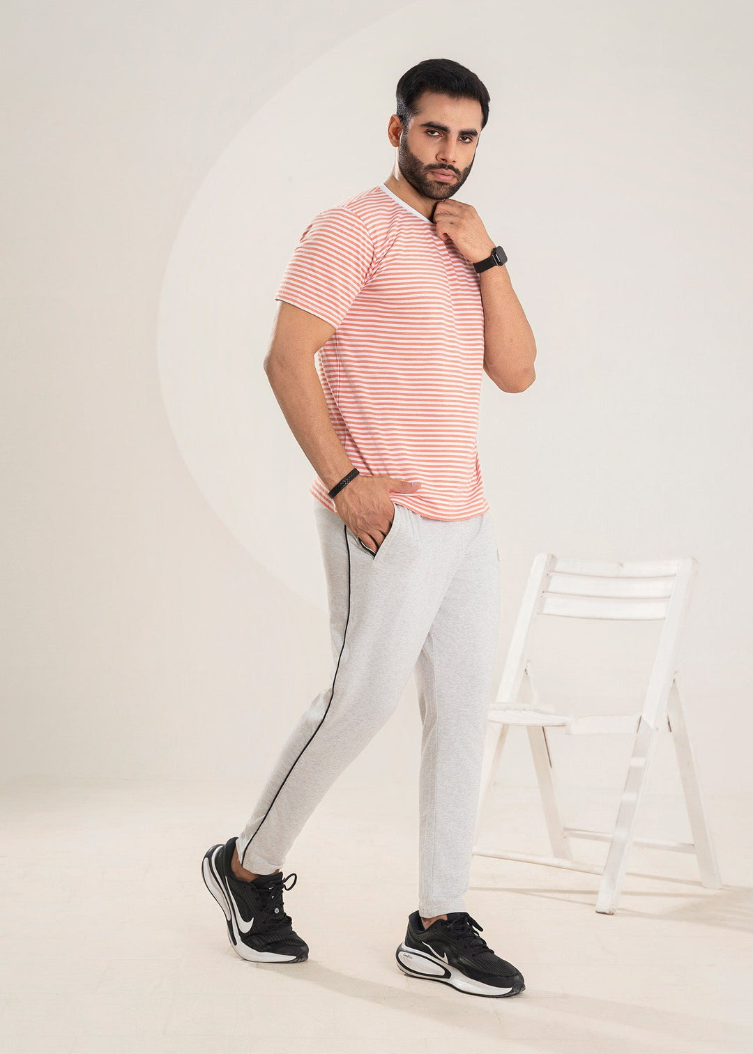 West Drop by Buraq Mens Shirt RTW Solids Cotton 1 Piece Suit Pink Stripper Casual Collection