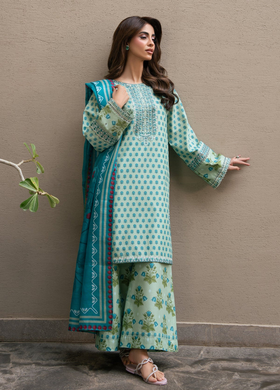 Layana by Xenia Formals Unstitched Embroidered Lawn 3 Piece Suit XE26ULL D-4 Zahara - Summer Collection