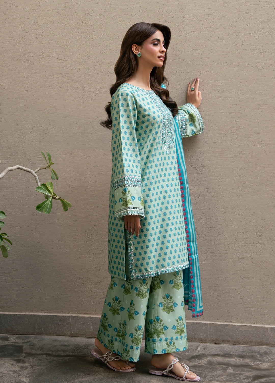 Layana by Xenia Formals Unstitched Embroidered Lawn 3 Piece Suit XE26ULL D-4 Zahara - Summer Collection