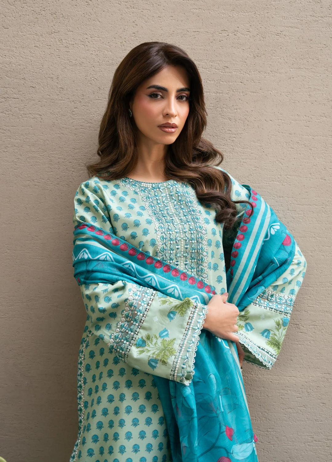 Layana by Xenia Formals Unstitched Embroidered Lawn 3 Piece Suit XE26ULL D-4 Zahara - Summer Collection