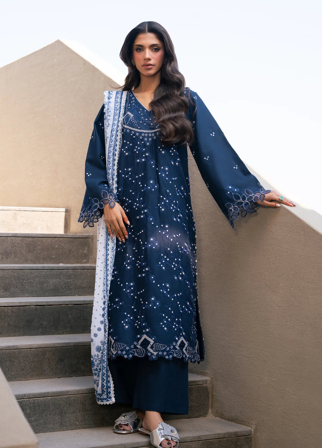 Layana by Xenia Formals Unstitched Embroidered Lawn 3 Piece Suit XE26ULL D-2 Talia - Summer Collection