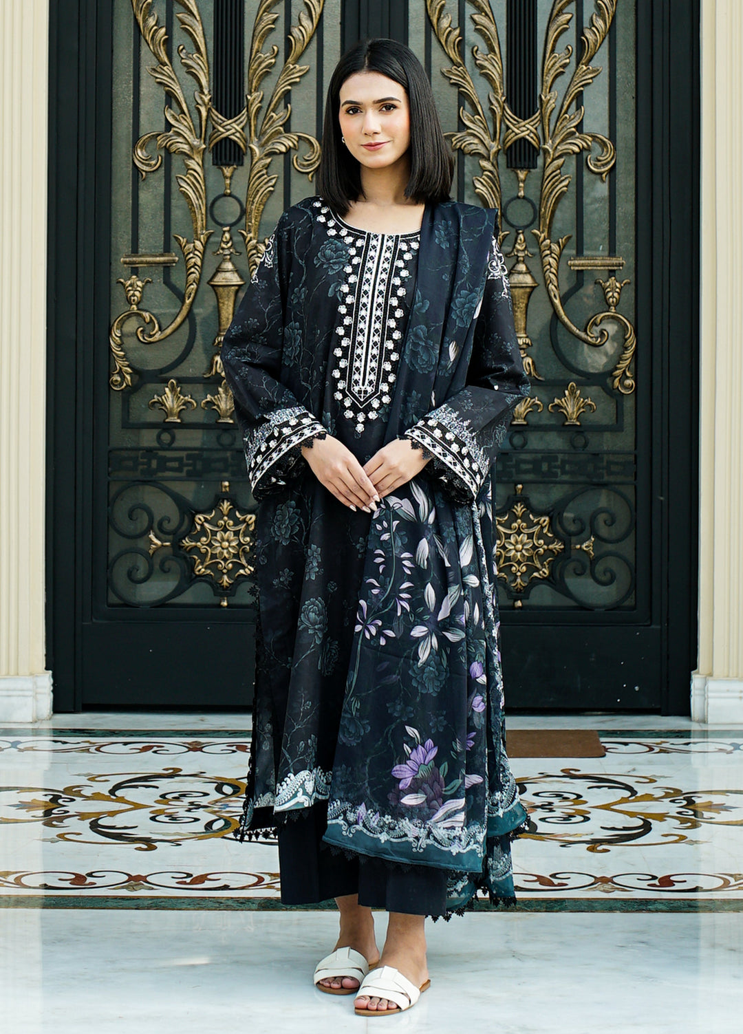 Zyna RTW Printed Lawn 3 Piece Suit ZY26ULP Riva - Casual Collection