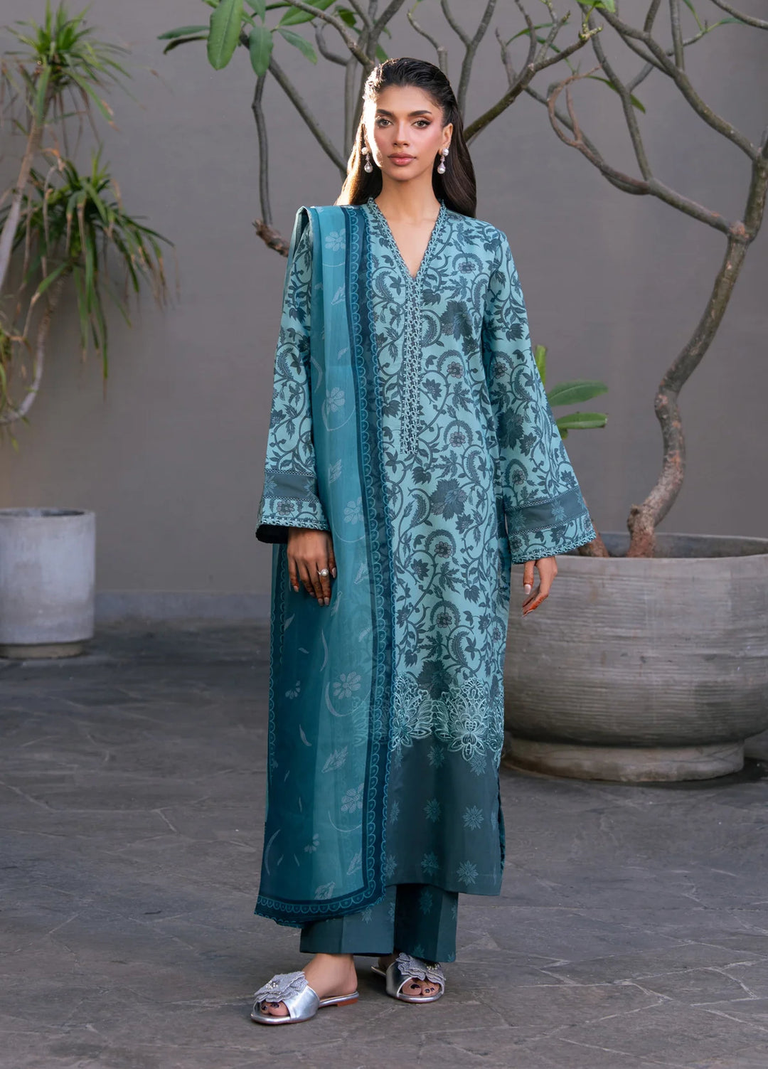Layana by Xenia Formals Unstitched Embroidered Lawn 3 Piece Suit XE26ULL D-6 Rhode - Summer Collection
