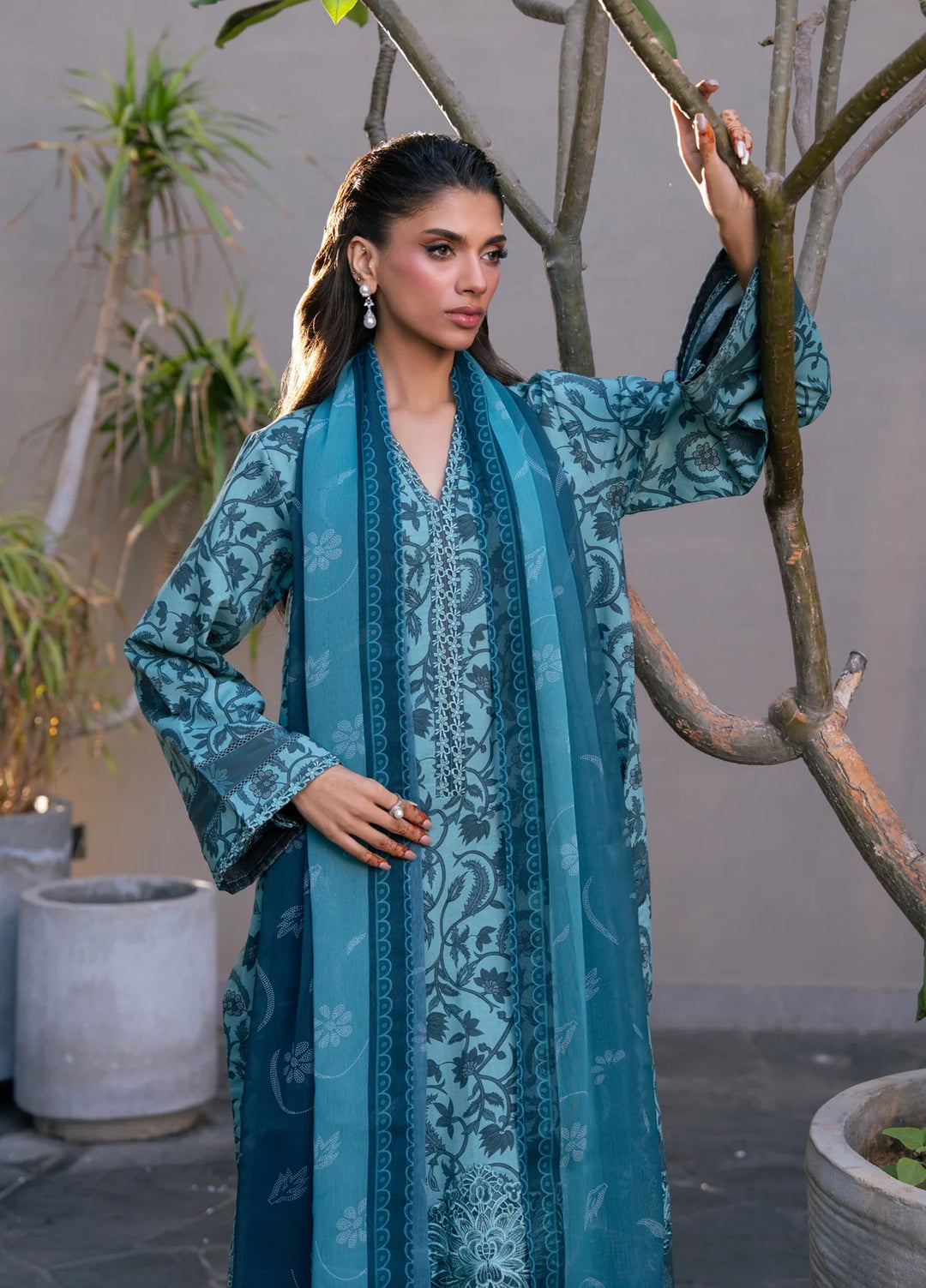 Layana by Xenia Formals Unstitched Embroidered Lawn 3 Piece Suit XE26ULL D-6 Rhode - Summer Collection