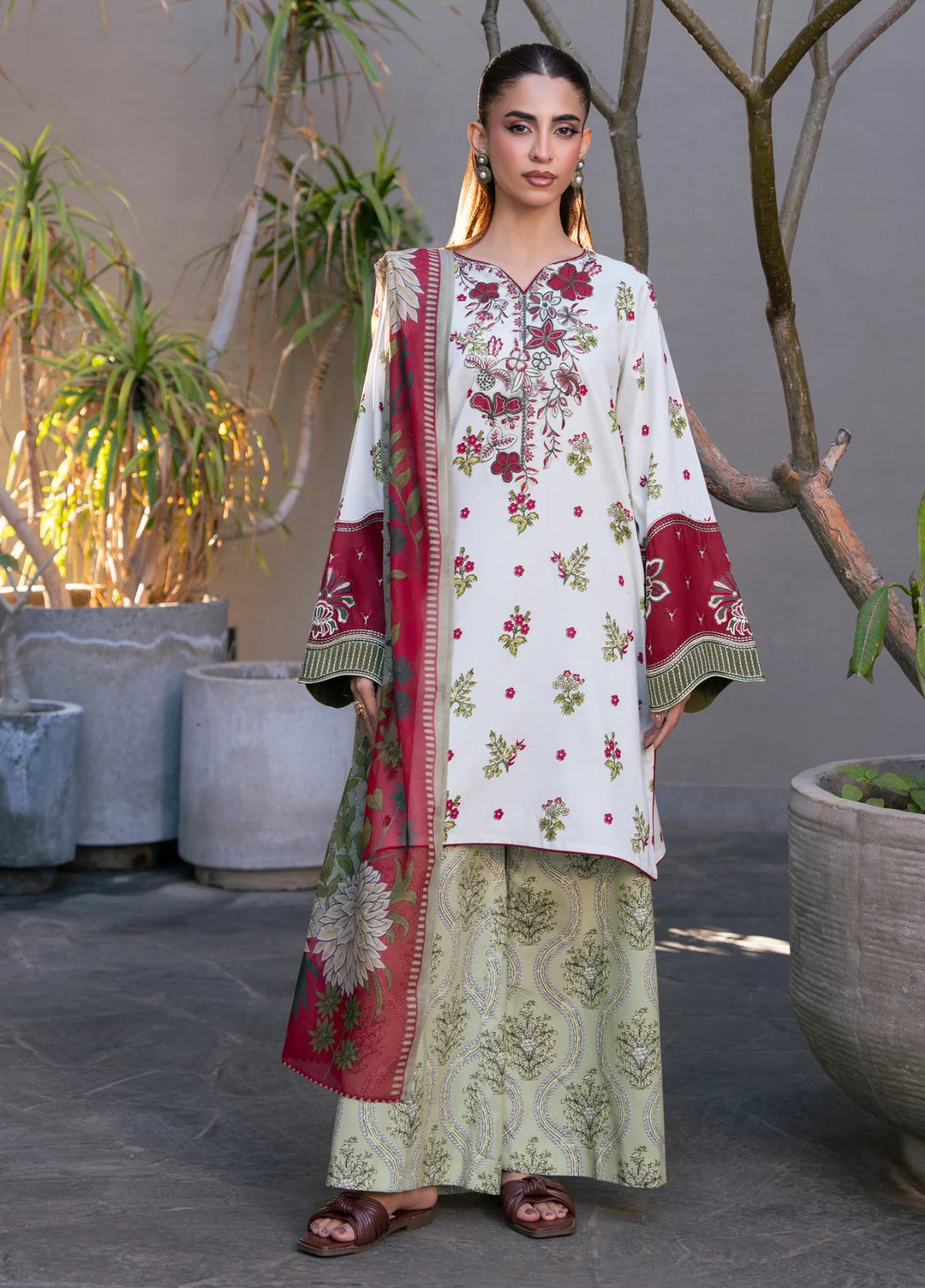 Layana by Xenia Formals Unstitched Embroidered Lawn 3 Piece Suit XE26ULL D-12 Amal - Summer Collection