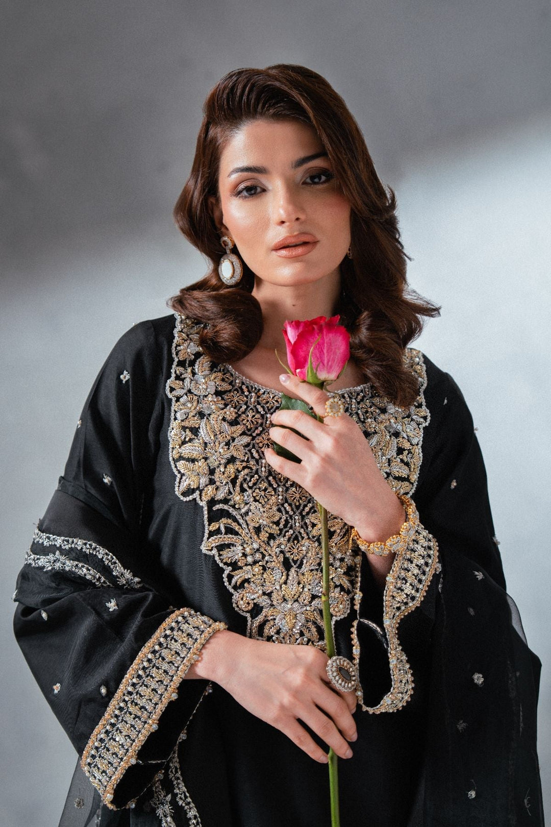 Soiree by Enzo Women RTW Hand work Silk 3 Piece Suit OLEN Festive Collection
