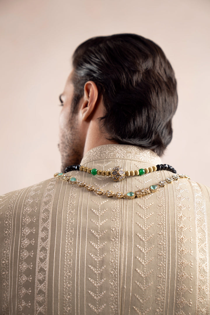 Muraqsh Ready To Wear Embroidered Cotton Men Royal Mint Prince Coat MUR-RMEPC - Summer Collection