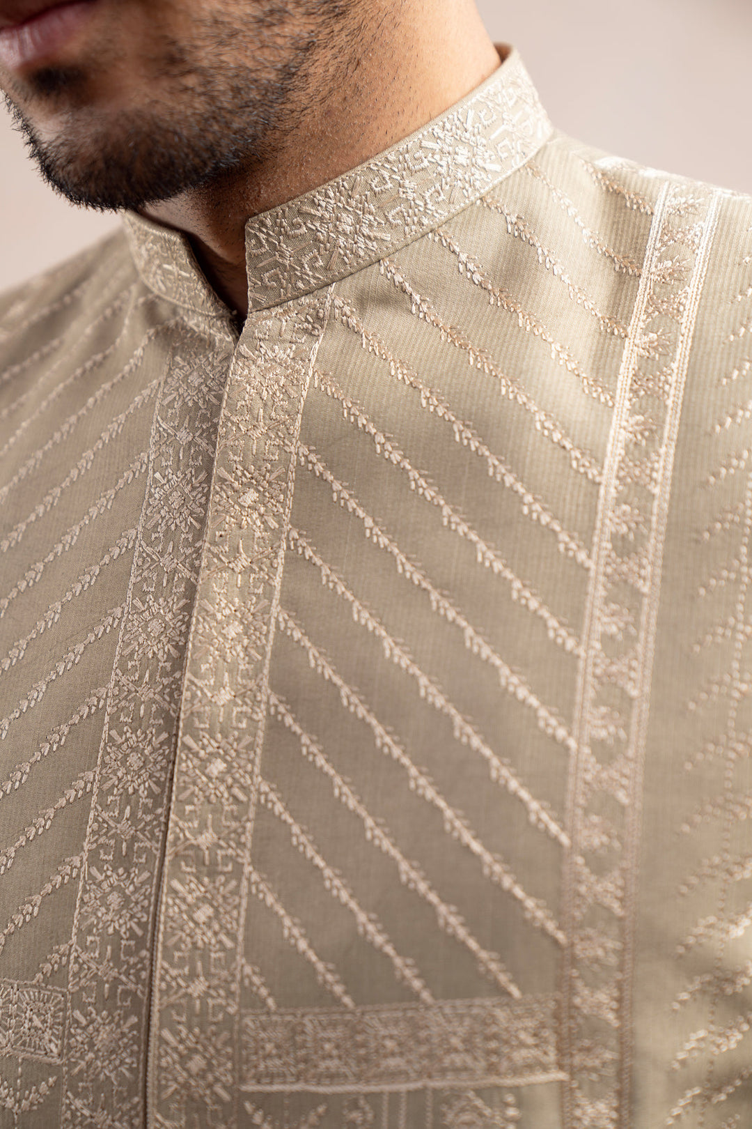 Muraqsh Ready To Wear Embroidered Cotton Men Royal Mint Prince Coat MUR-RMEPC - Summer Collection