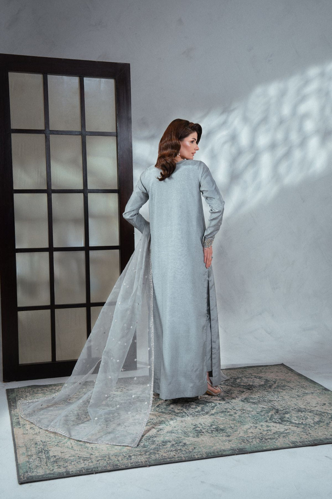 Soiree by Enzo Women RTW Hand work Silk 3 Piece Suit BLEUTEE Festive Collection