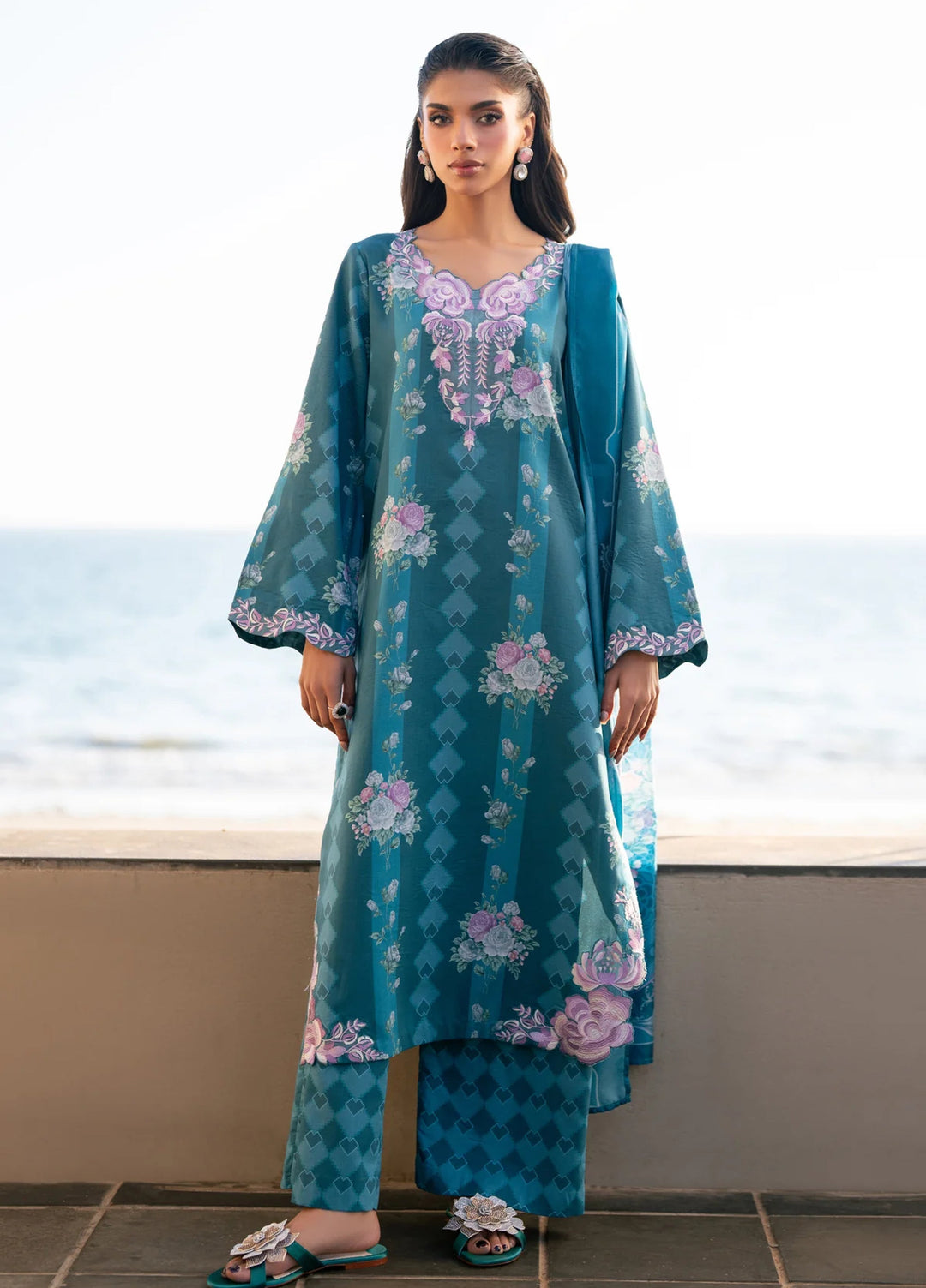 Layana by Xenia Formals Unstitched Embroidered Lawn 3 Piece Suit XE26ULL D-9 Cyrus - Summer Collection