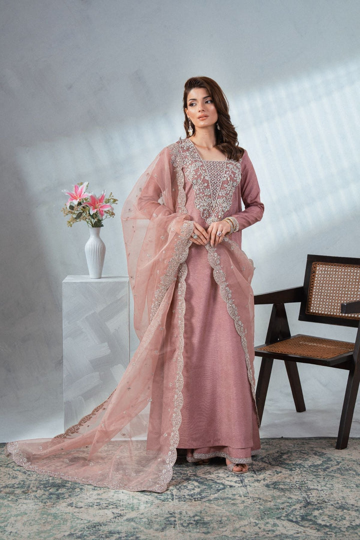 Soiree by Enzo Women RTW Hand work Silk 3 Piece Suit MAISON ROSE Festive Collection