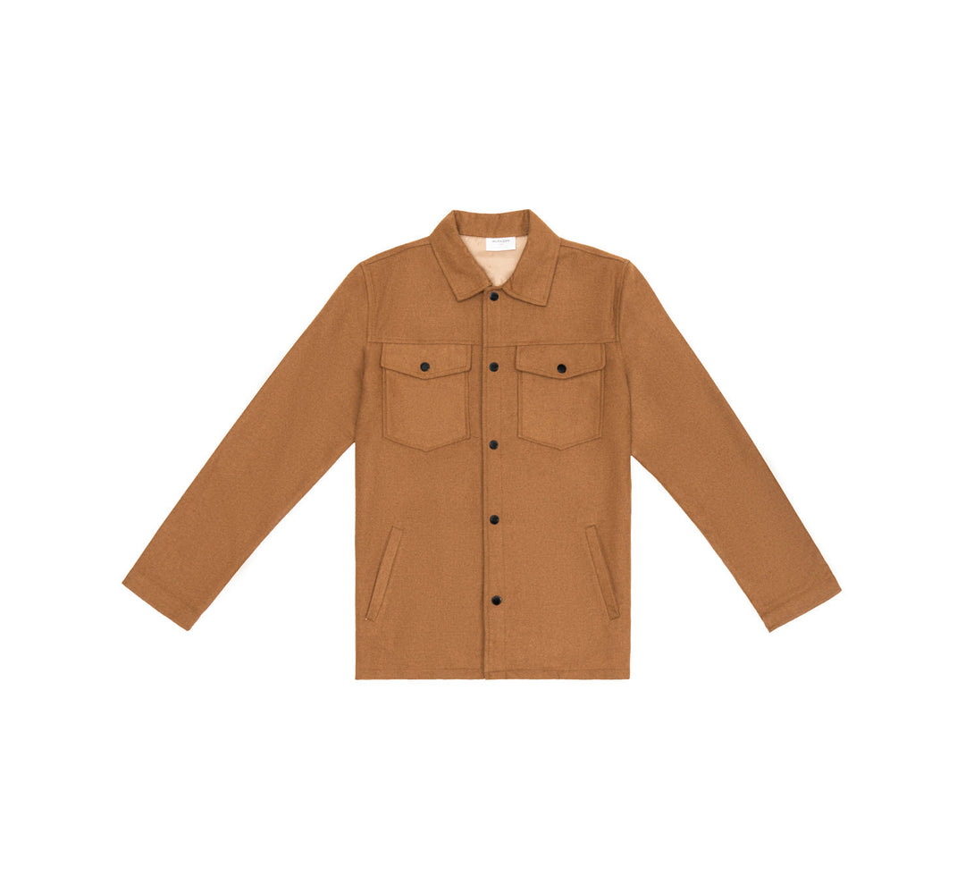 Muraqsh Ready To Wear Solids Cotton Men Camel Wool Coat ABD-CWC - Summer Collection