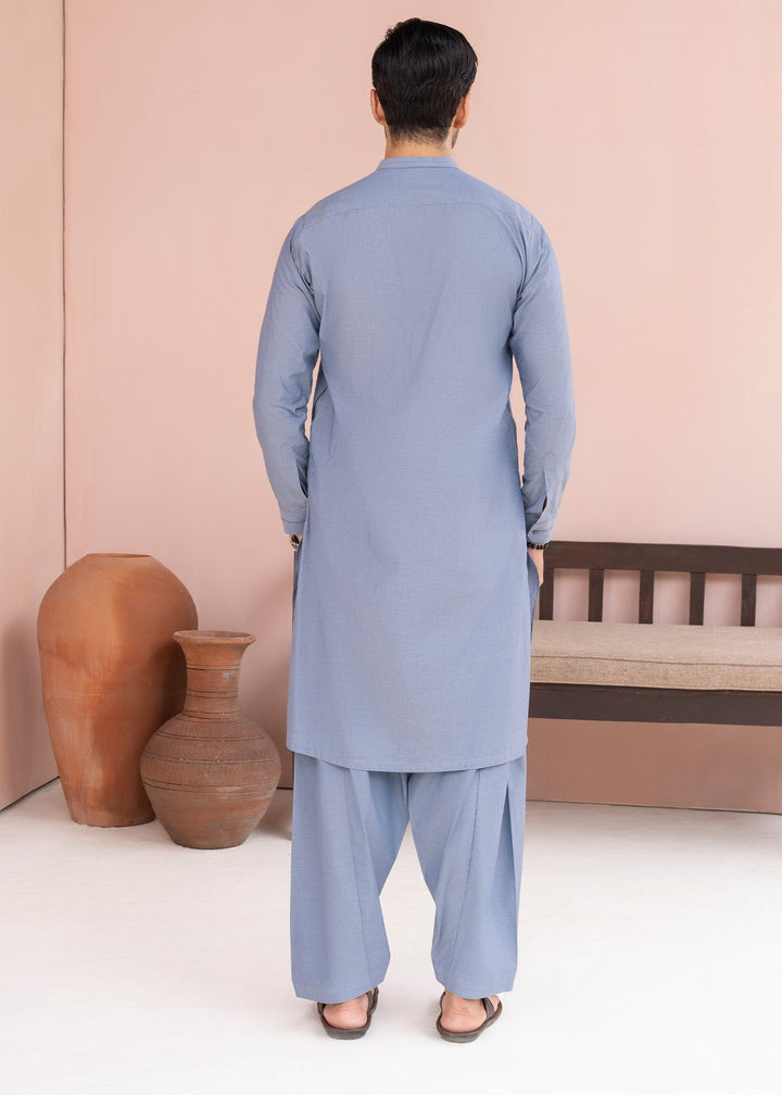 Riwayat by Buraq Mens RTW Solids Cotton 2 Piece Suit Denim Blue Casual Collection