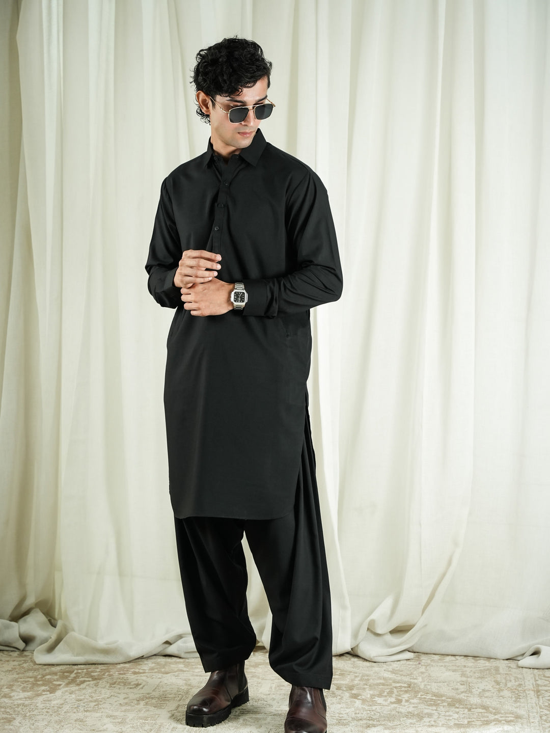 Unstitched SHAH JAHAN Jet Black Festive Collection