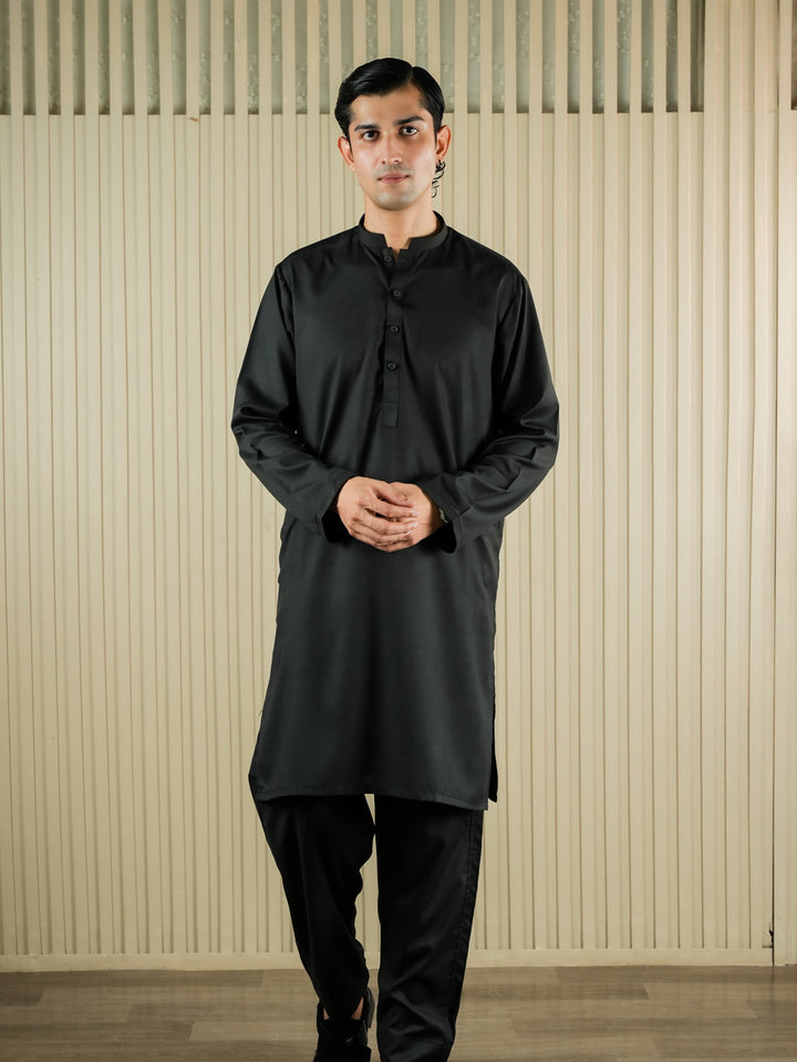 Siyah Men Unstitched NAWAZISH - نوازش Glossy Black