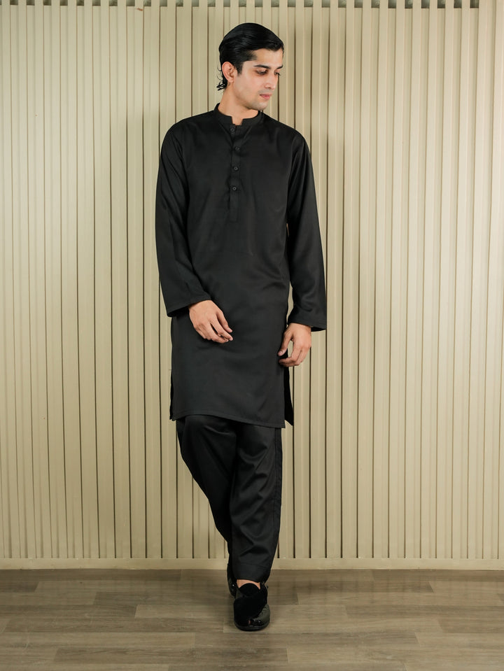 Siyah Men Unstitched NAWAZISH - نوازش Glossy Black