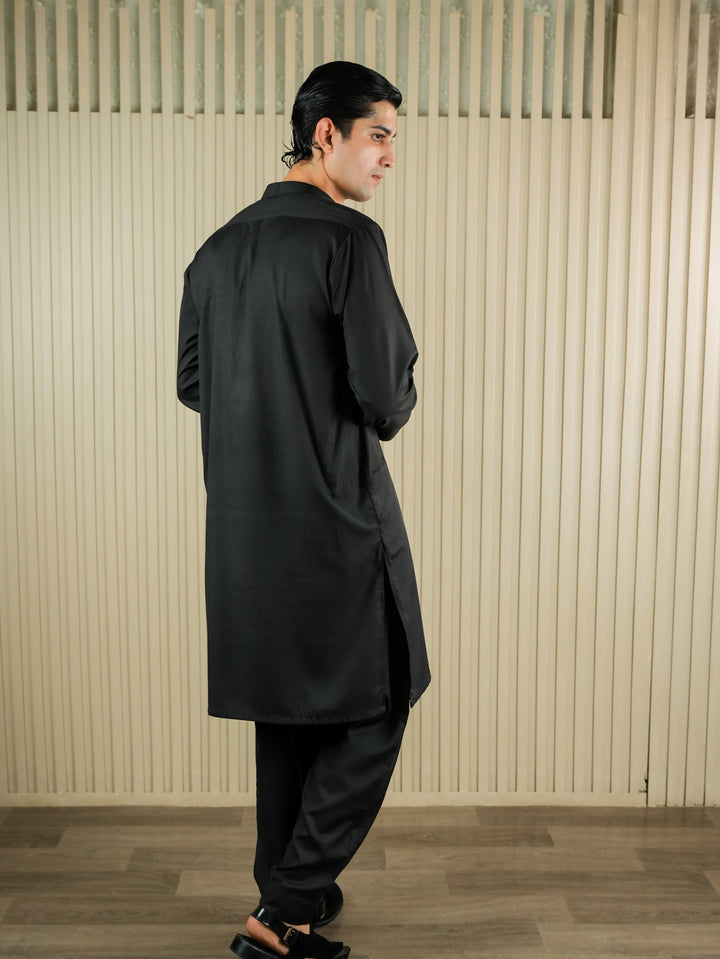 Siyah Men Unstitched NAWAZISH - نوازش Glossy Black