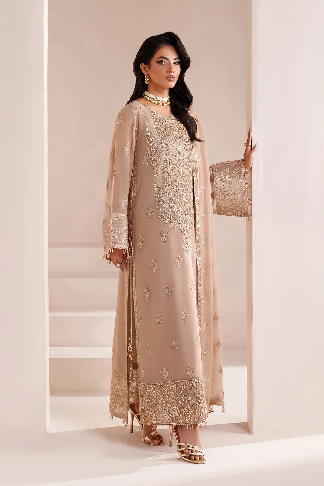 Alizeh Fashion Unstitched Embroidered Chiffon 3 Piece Suit AF26UCF AF-BHM-4064-Cove - Festive Collection