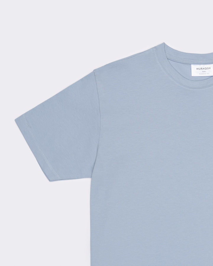 Muraqsh Ready To Wear Solids Cotton Men Sky Blue Basic Thirt ABDBBT - Summer Collection