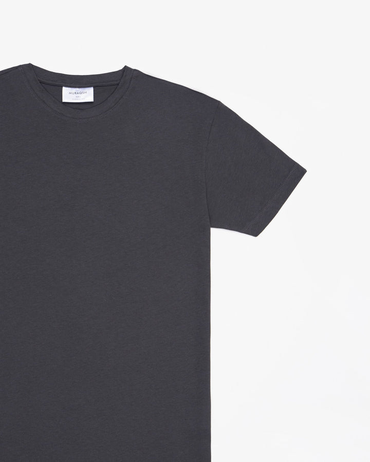 Muraqsh Ready To Wear Solids Cotton Men Grey Basic Thirt ABD-GBT - Summer Collection