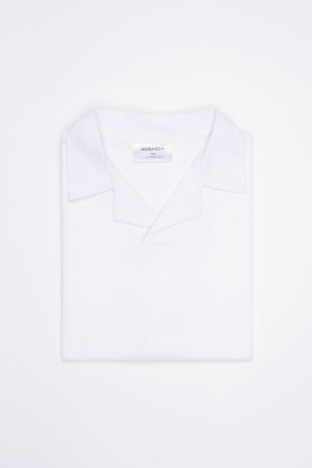 Muraqsh Ready To Wear Solids Cotton Men White Revere Polo ABD-WRP - Summer Collection