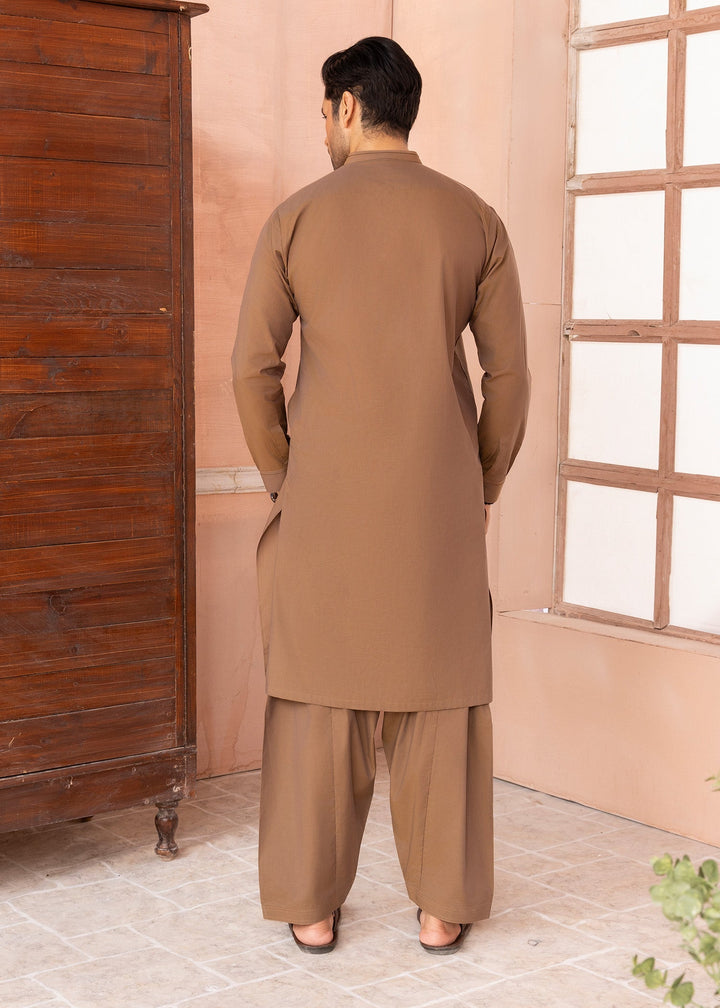 Riwayat by Buraq Mens RTW Solids Wash N Wear 2 Piece Suit Camel Brown Casual Collection