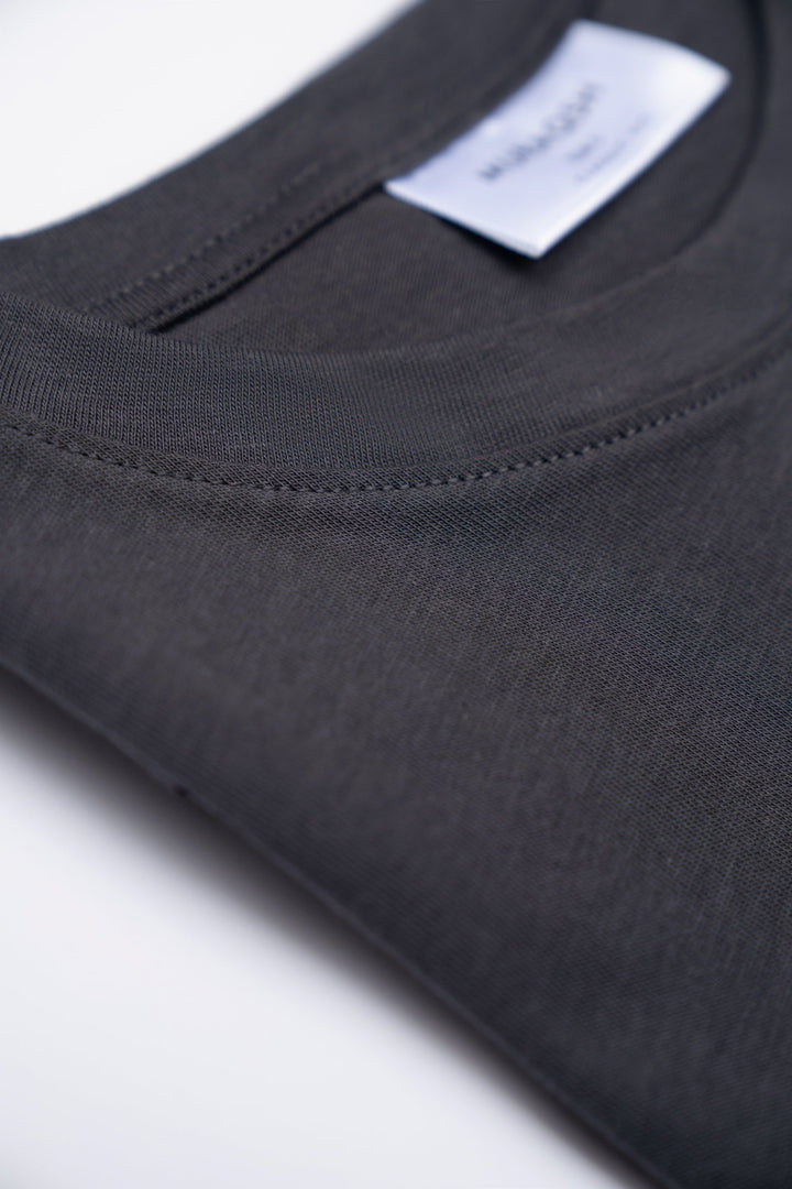 Muraqsh Ready To Wear Solids Cotton Men Grey Basic Thirt ABD-GBT - Summer Collection