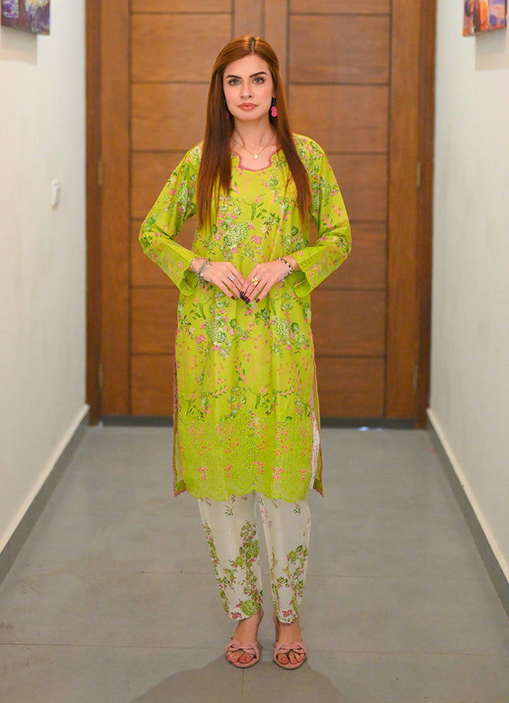 Farasha by Ishq e Rang RTW Embroidered Lawn 2 Piece Suit Olive Whisper Casual Collection