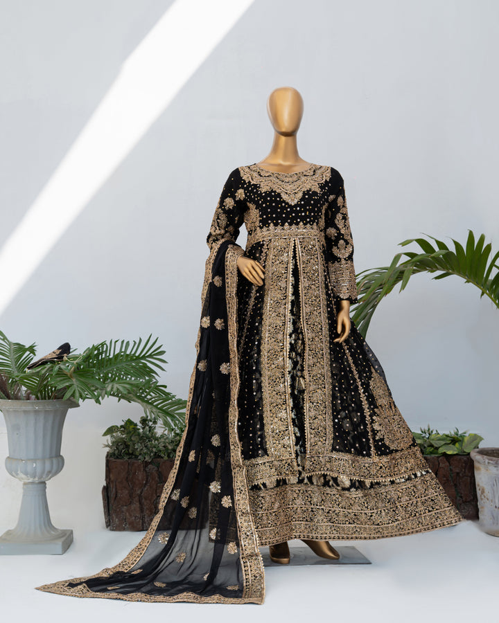 Andaaz by Saira Sultana Women RTW Embroidered Chiffon 4 Piece Suit Muneeha Black - Wedding Collection