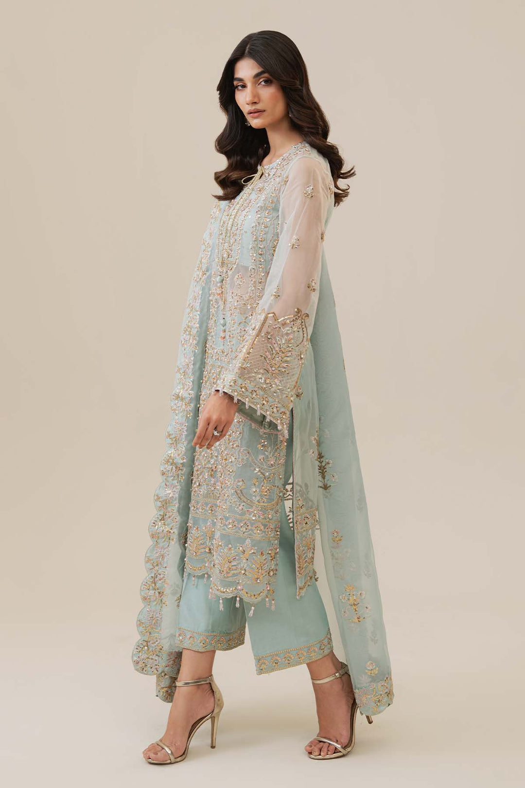 Etoile Filante by Enzo RTW Hand work Organza 3 Piece Suit LUBOV Wedding Collection
