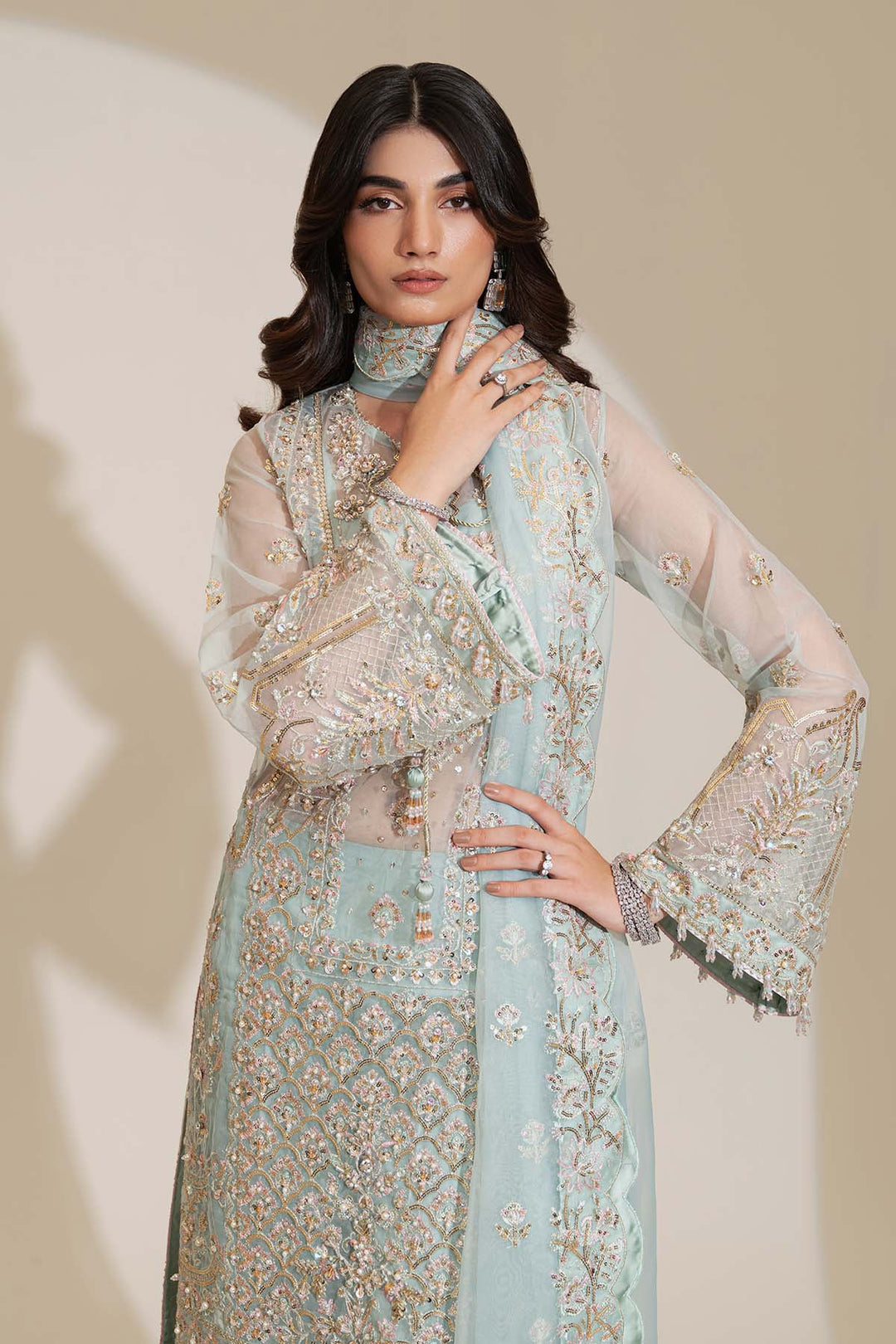 Etoile Filante by Enzo RTW Hand work Organza 3 Piece Suit LUBOV Wedding Collection