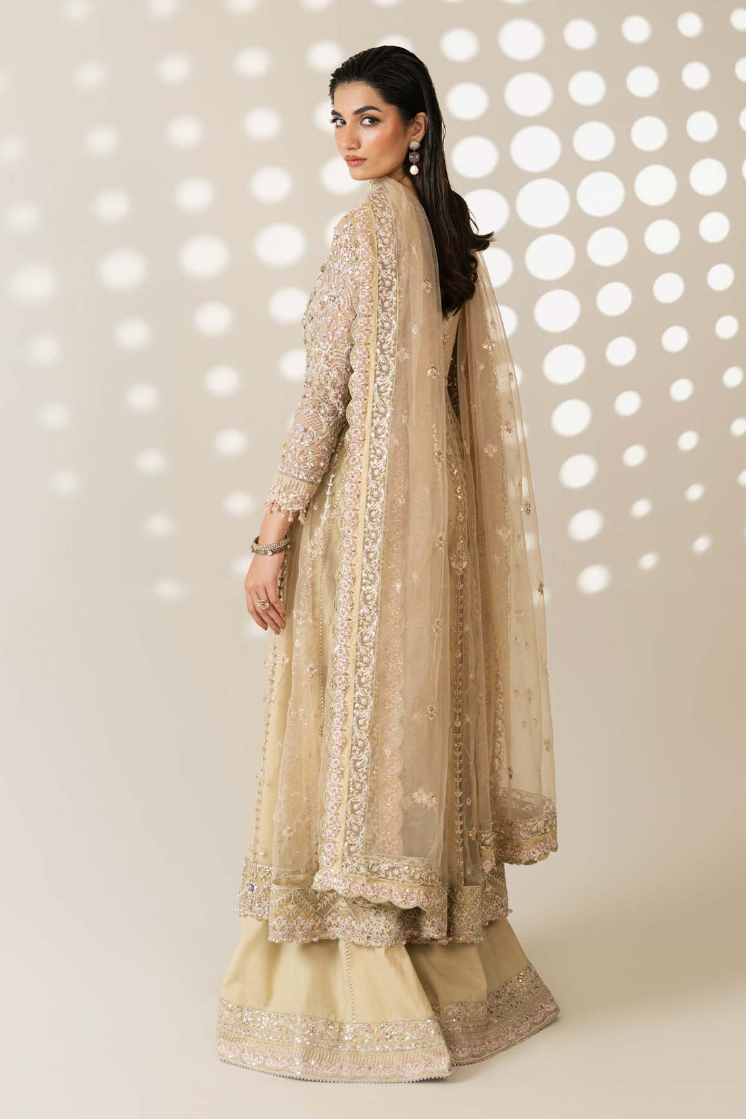 Etoile Filante by Enzo RTW Hand work Bareeze Net 3 Piece Suit REVEUSE Wedding Collection