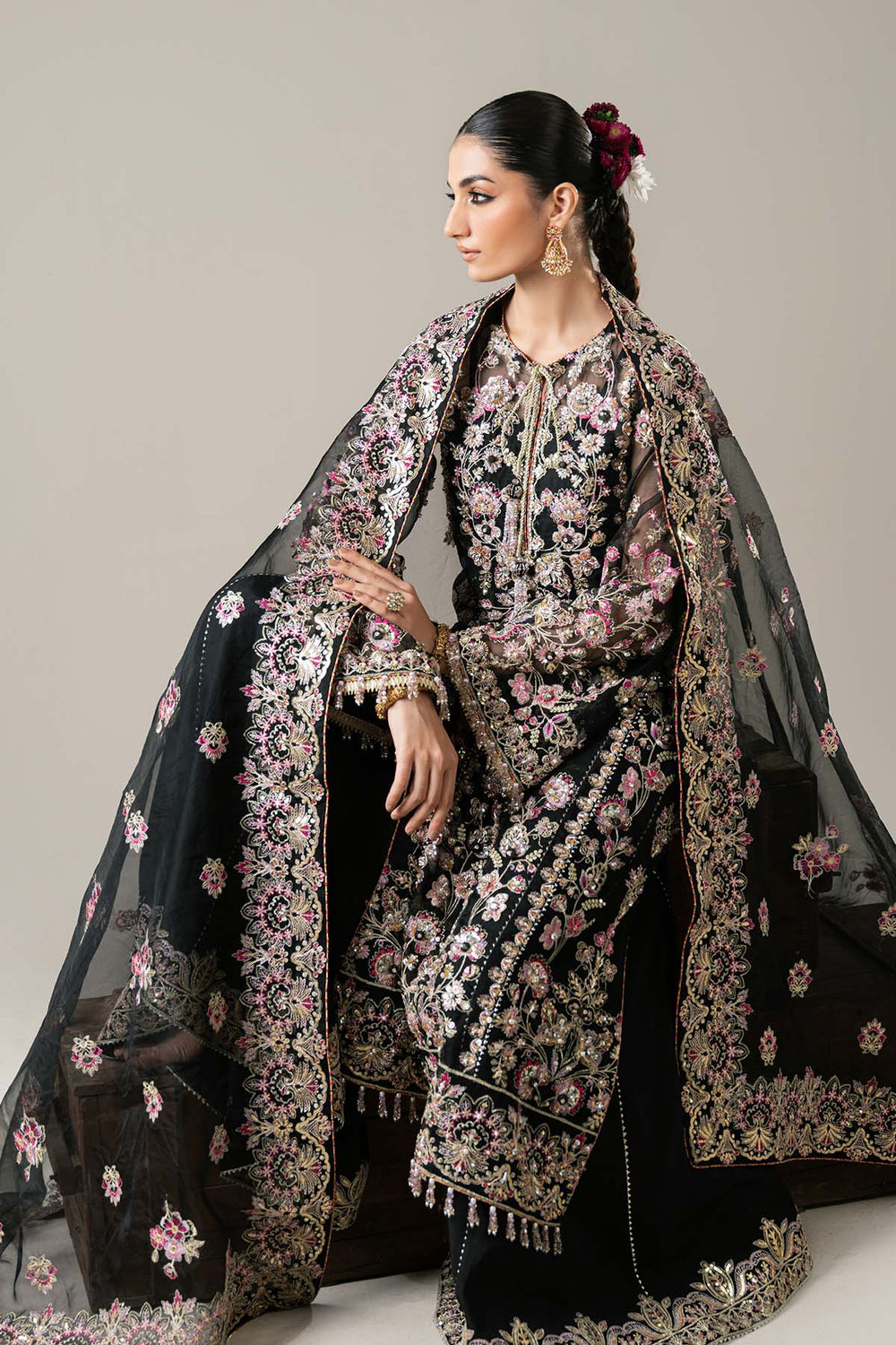 Etoile Filante by Enzo RTW Hand work Organza 3 Piece Suit CLAIRE DE LUNE Wedding Collection