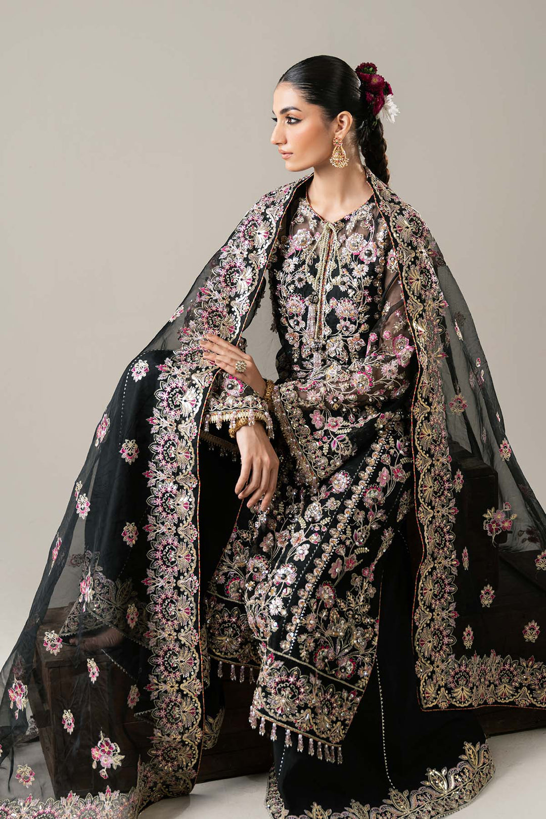 Etoile Filante by Enzo RTW Hand work Organza 3 Piece Suit CLAIRE DE LUNE Wedding Collection