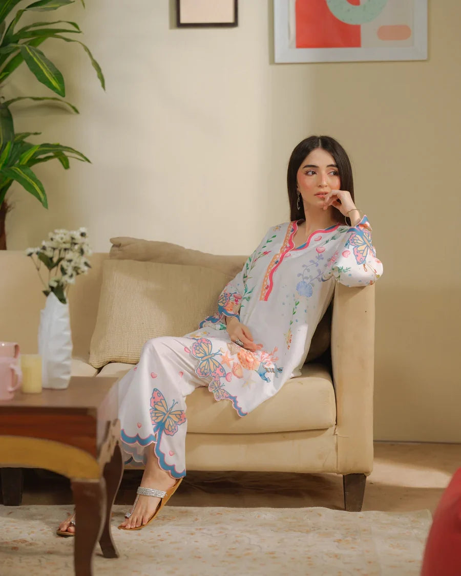 The Switch Edit by Dhaga RTW Printed Cambric 2 Piece Suit Candy Colada Casual Collection