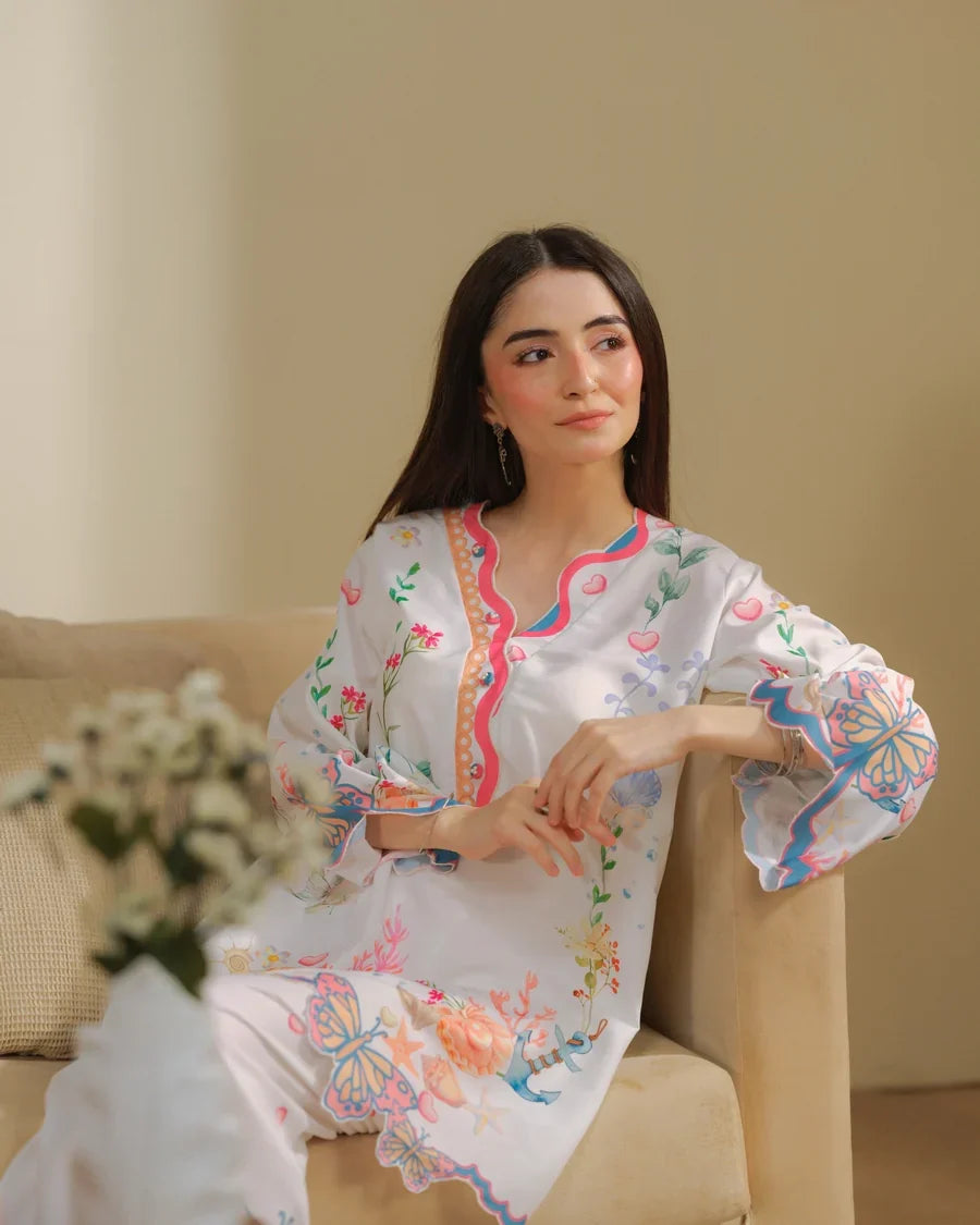 The Switch Edit by Dhaga RTW Printed Cambric 2 Piece Suit Candy Colada Casual Collection