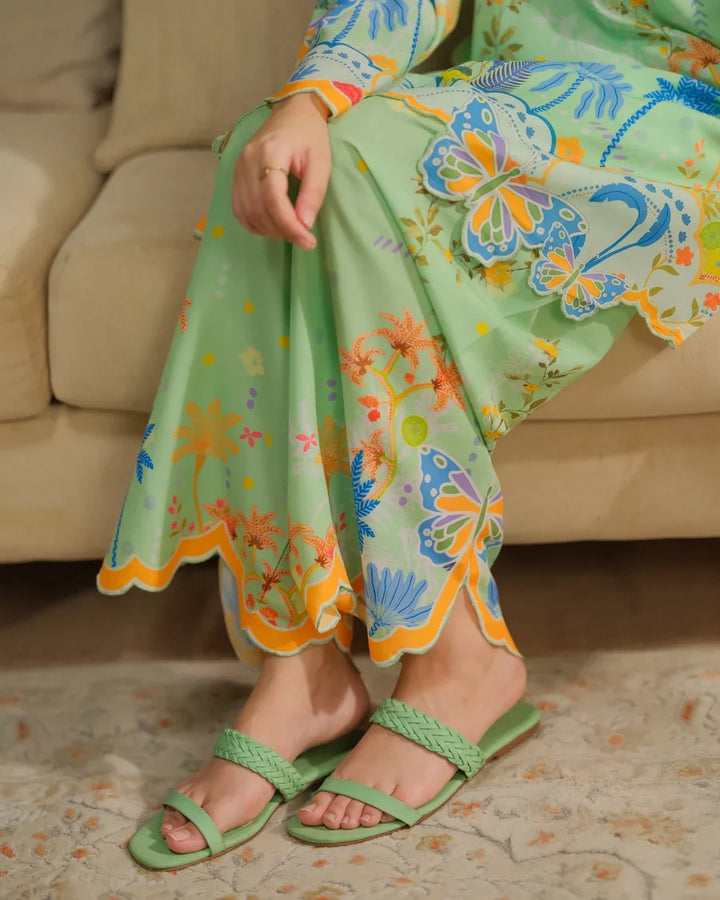 The Switch Edit by Dhaga RTW Printed Cambric 2 Piece Suit Matcha Casual Collection