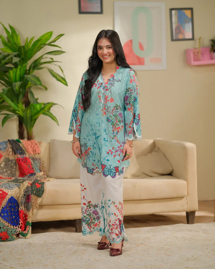 The Switch Edit by Dhaga RTW Printed Cambric 2 Piece Suit Fire Casual Collection