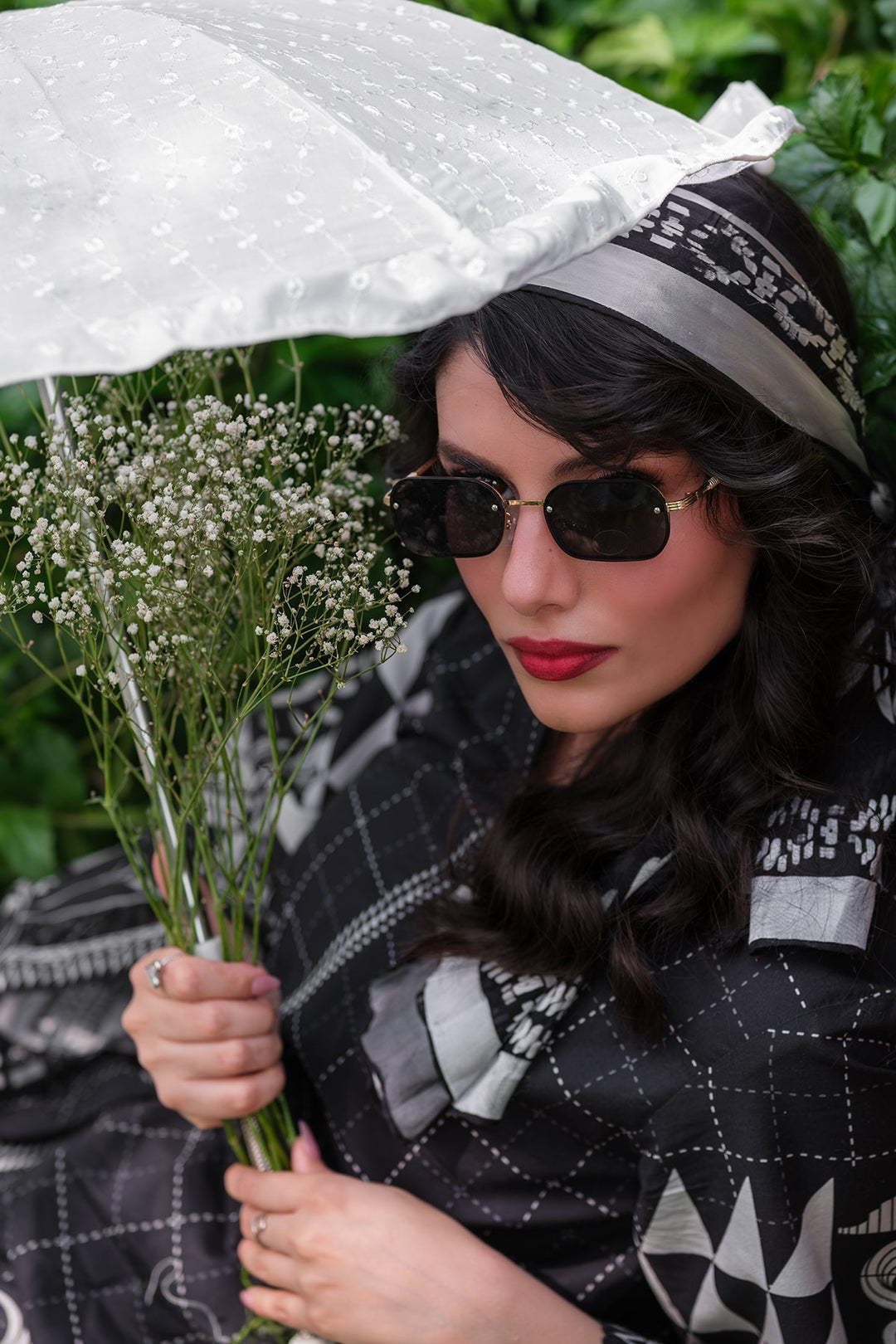 Print Muse by Sahar Women RTW Printed Cambric 2 Piece Suit Monochrome Mosaic - Casual Collection