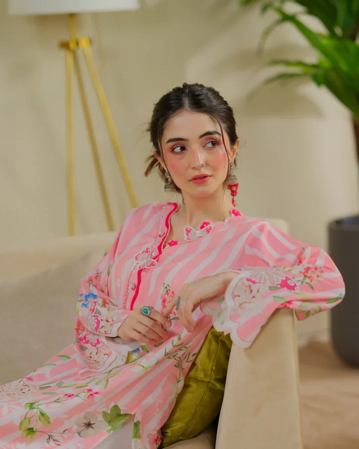 The Switch Edit by Dhaga RTW Printed Cambric 2 Piece Suit Strawberry Matcha Casual Collection