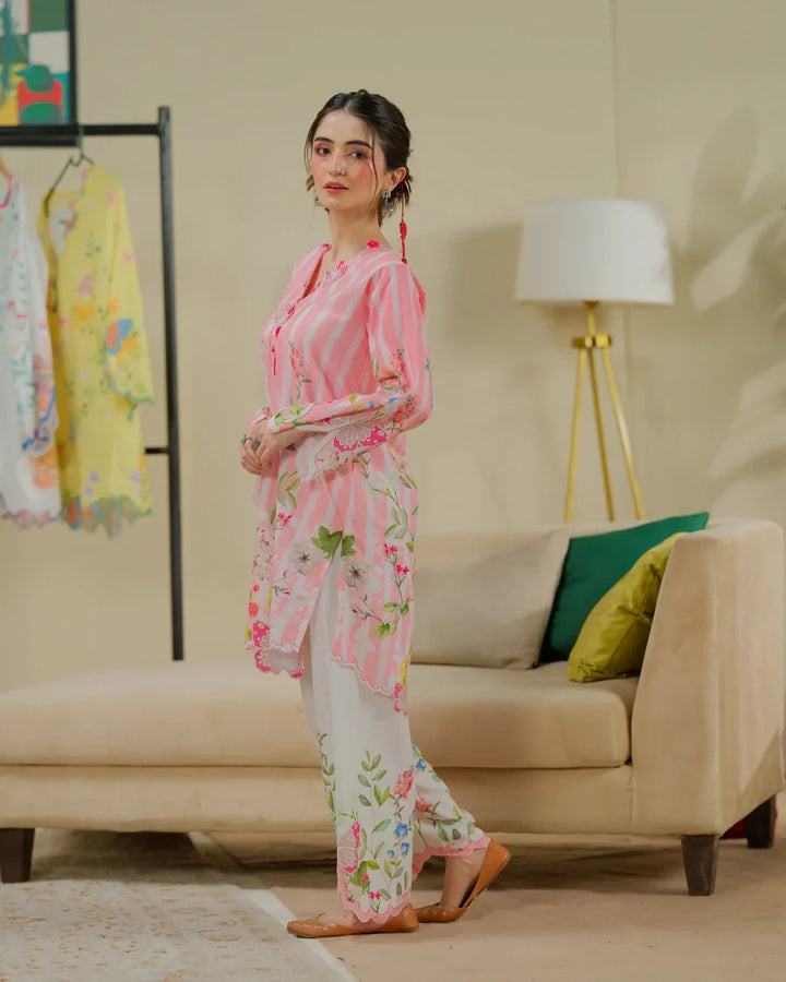 The Switch Edit by Dhaga RTW Printed Cambric 2 Piece Suit Strawberry Matcha Casual Collection