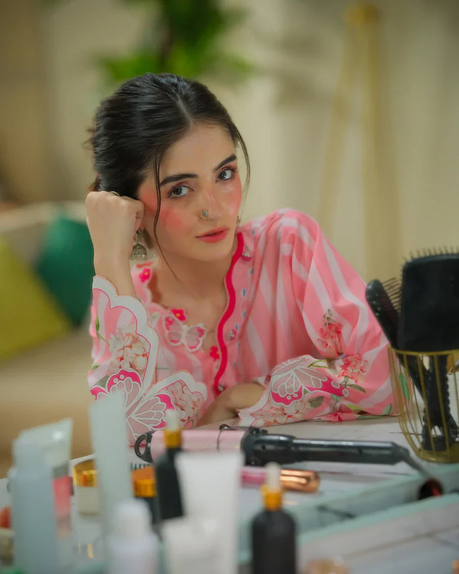The Switch Edit by Dhaga RTW Printed Cambric 2 Piece Suit Strawberry Matcha Casual Collection