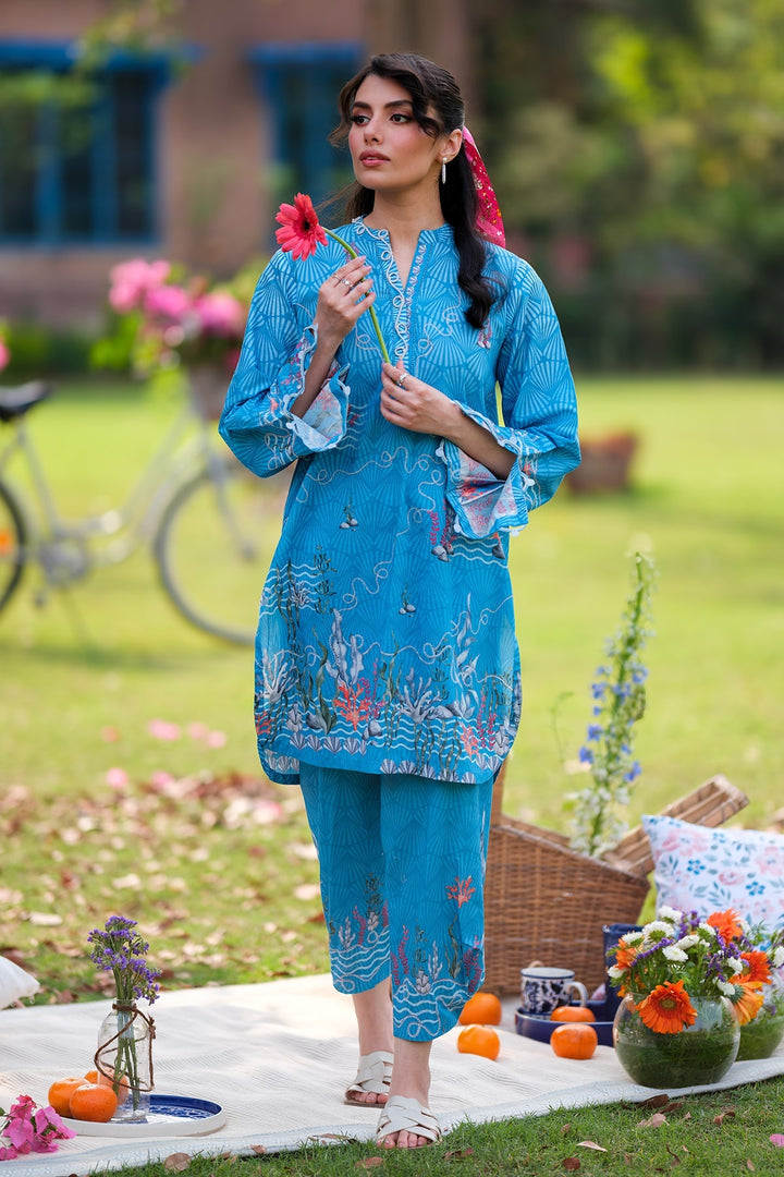 Print Muse by Sahar Women RTW Printed Cambric 2 Piece Suit Azure Spring - Casual Collection