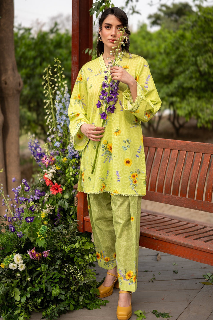 Print Muse by Sahar Women RTW Printed Cambric 2 Piece Suit Lime Blossom - Casual Collection