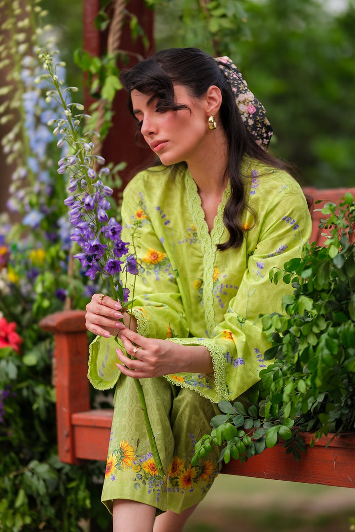 Print Muse by Sahar Women RTW Printed Cambric 2 Piece Suit Lime Blossom - Casual Collection
