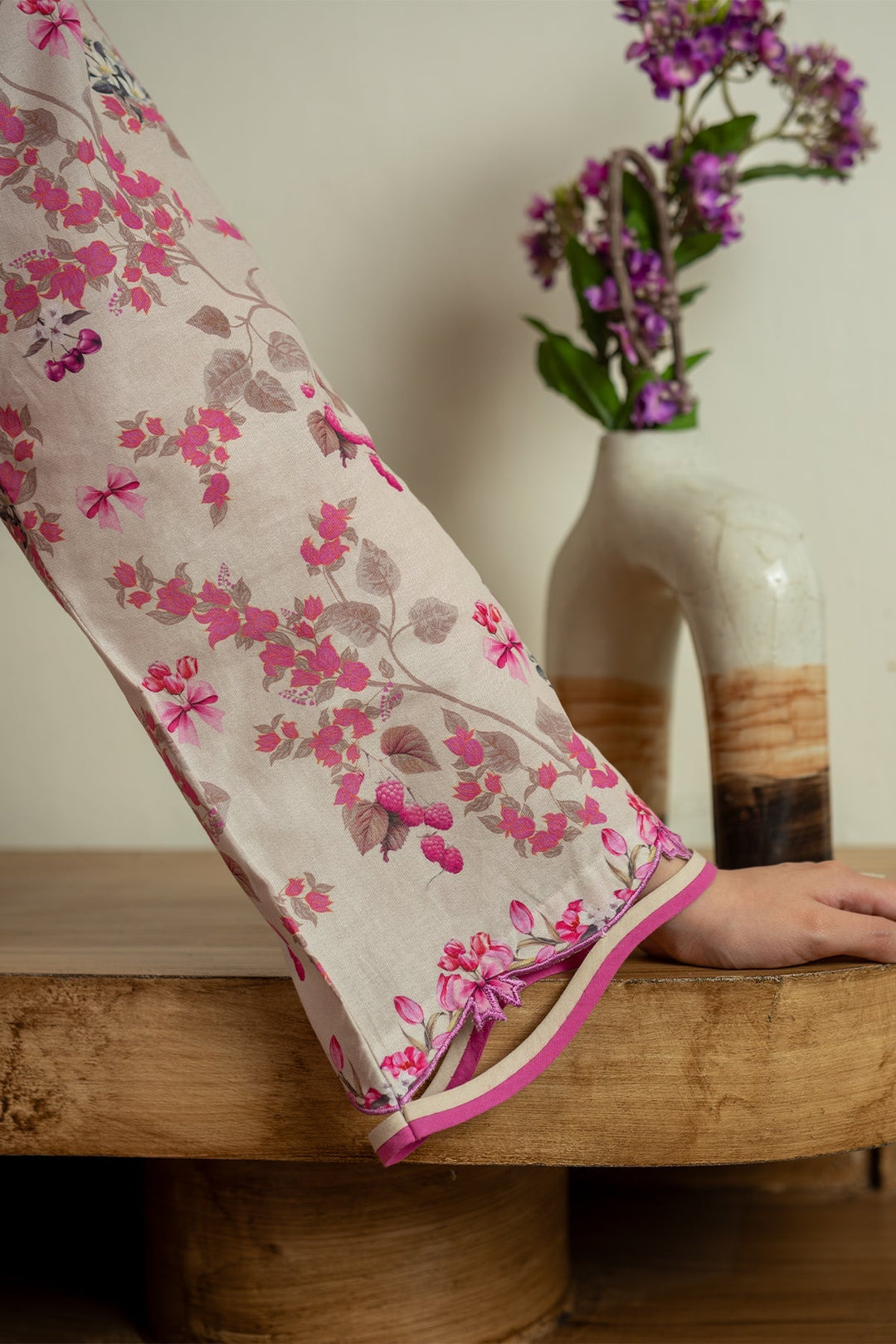 Rhea by Sahar Unstitched Lawn 1 Piece Suit Blush Meadow - Casual Collection