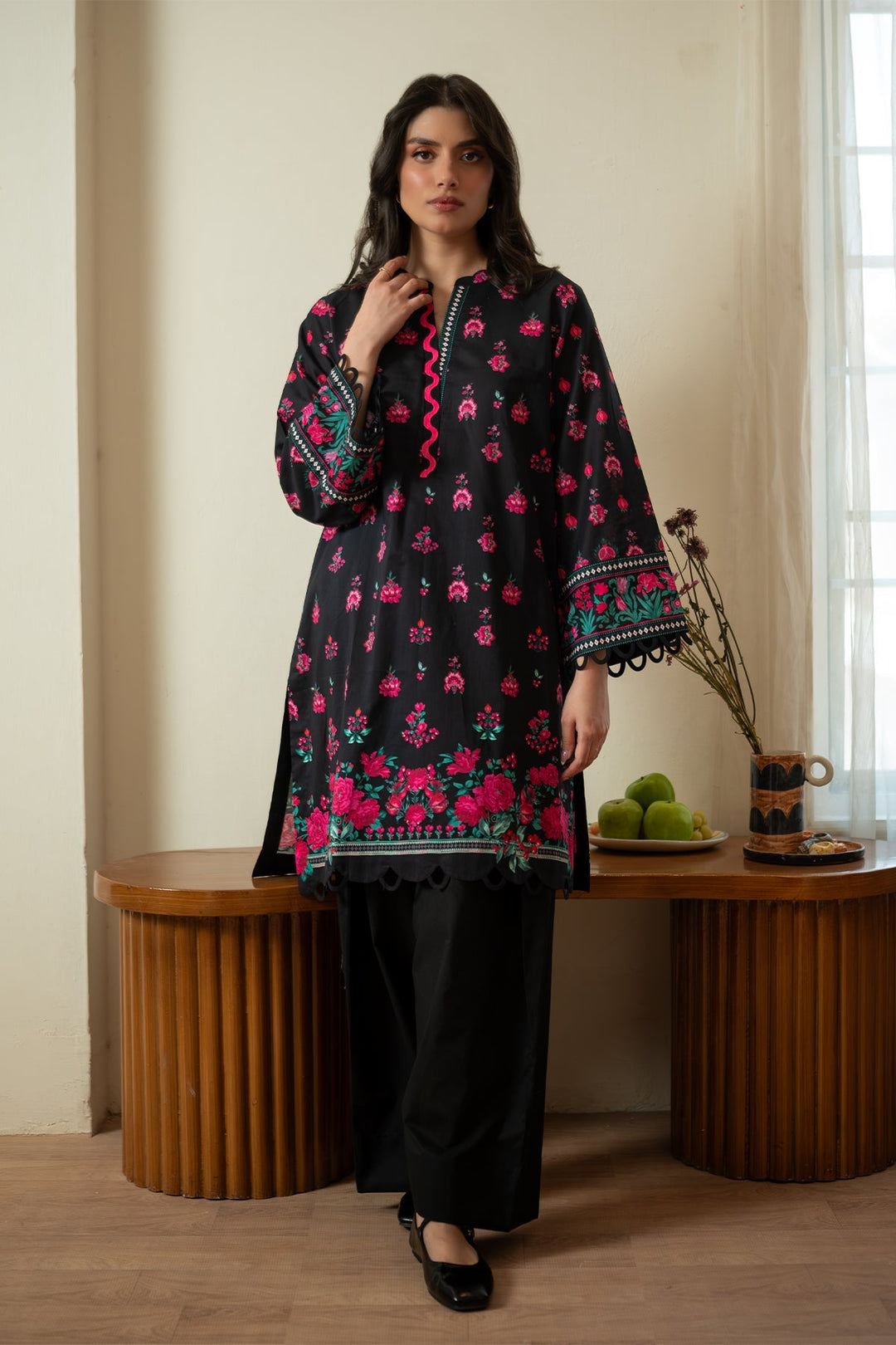 Rhea by Sahar Unstitched Lawn 1 Piece Suit Berry Noir - Casual Collection