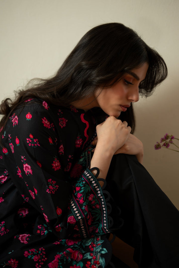 Rhea by Sahar Unstitched Lawn 1 Piece Suit Berry Noir - Casual Collection