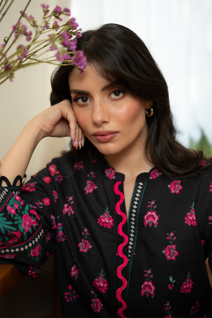Rhea by Sahar Unstitched Lawn 1 Piece Suit Berry Noir - Casual Collection