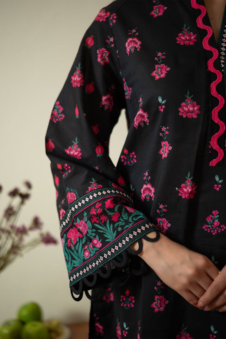 Rhea by Sahar Unstitched Lawn 1 Piece Suit Berry Noir - Casual Collection